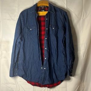 Mens Wrangler Jean Flannel, Buttons, Plaid inside, Size XL-Tall, Excellent!!